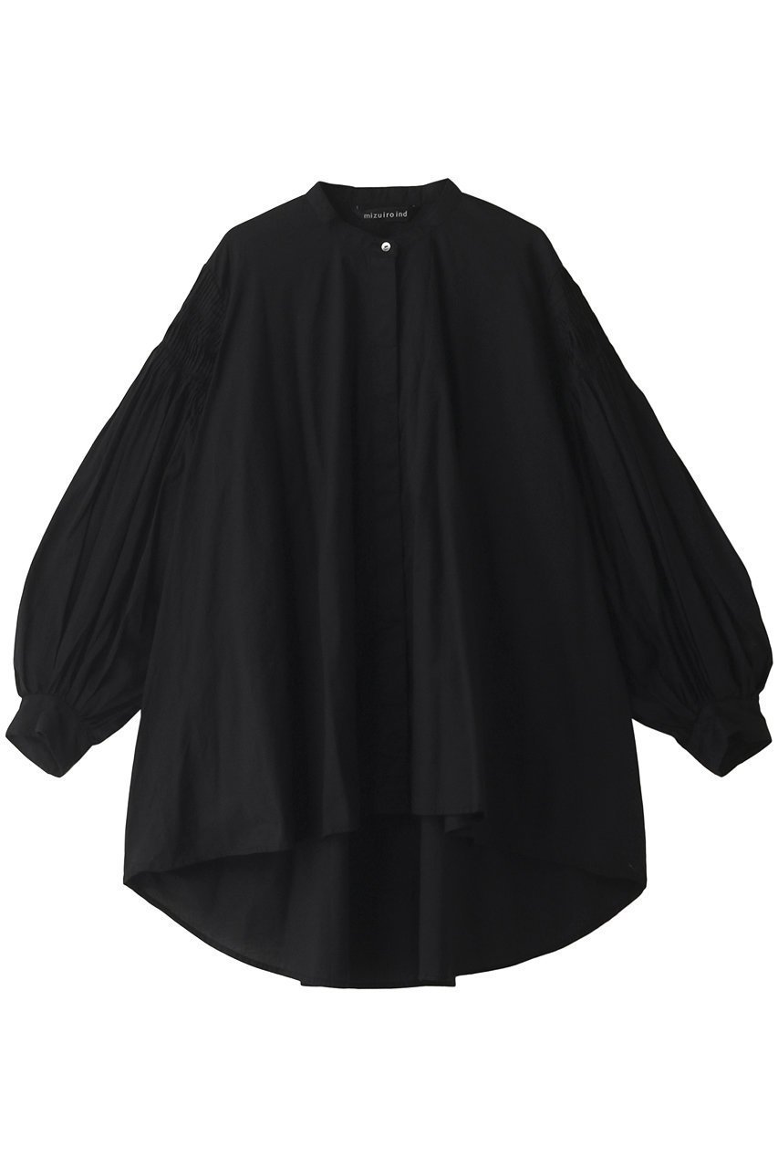 【ミズイロ インド/mizuiro ind】のpin tucked puff slv shirt シャツ インテリア・キッズ・メンズ・レディースファッション・服の通販 founy(ファニー) 　ファッション　Fashion　レディースファッション　Fashion for Women　トップス・カットソー　Cut & Sew Tops　シャツ・ブラウス・オフィスカジュアル　Elegant Blouses & Button-Ups　スリーブ　Sleeve, Long Sleeve / Short Sleeve　フェミニン　Feminine, Girly　ロング　Long, Long-Length　人気　Popular, Best Seller　black|ID: prp329100003497269 ipo3291000000032932270
