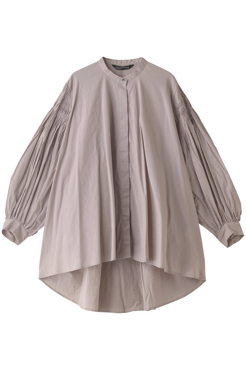 【ミズイロ インド/mizuiro ind】のpin tucked puff slv shirt シャツ インテリア・キッズ・メンズ・レディースファッション・服の通販 founy(ファニー) 　ファッション　Fashion　レディースファッション　Fashion for Women　トップス・カットソー　Cut & Sew Tops　シャツ・ブラウス・オフィスカジュアル　Elegant Blouses & Button-Ups　スリーブ　Sleeve, Long Sleeve / Short Sleeve　フェミニン　Feminine, Girly　ロング　Long, Long-Length　人気　Popular, Best Seller　l.grayA(90A)|ID: prp329100003497269 ipo3291000000032932278