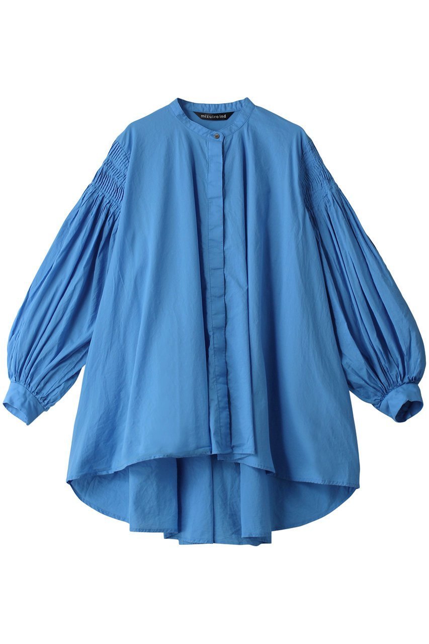 【ミズイロ インド/mizuiro ind】のpin tucked puff slv shirt シャツ インテリア・キッズ・メンズ・レディースファッション・服の通販 founy(ファニー) 　ファッション　Fashion　レディースファッション　Fashion for Women　トップス・カットソー　Cut & Sew Tops　シャツ・ブラウス・オフィスカジュアル　Elegant Blouses & Button-Ups　スリーブ　Sleeve, Long Sleeve / Short Sleeve　フェミニン　Feminine, Girly　ロング　Long, Long-Length　人気　Popular, Best Seller　blue|ID: prp329100003497269 ipo3291000000032932302