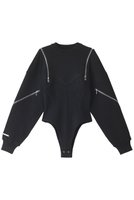 【プランク プロジェクト/PRANK PROJECT】のトロンプルイユジップニットボディスーツ / Trampe l oeil Zip Knit Bodysuit 人気、トレンドファッション・服の通販 founy(ファニー) ファッション Fashion レディースファッション Fashion for Women トップス・カットソー Cut & Sew Tops ニット Knit Tops & Sweaters シャツ・ブラウス・オフィスカジュアル Elegant Blouses & Button-Ups ロングTシャツ・Tシャツ Longline T-Shirts & Tees カットソー・ベーシックTシャツ Cut-and-Sewn Tops / Stretch Tees & Basics シェイプ Shape, Slim Fit ジップ Zip, Zipper スリーブ Sleeve, Long Sleeve / Short Sleeve スーツ Suit, Formalwear デニム Denim, Jeans Material ロング Long, Long-Length エレガント 上品 Elegant 冬 Winter / This Winter |ID:prp329100003498764