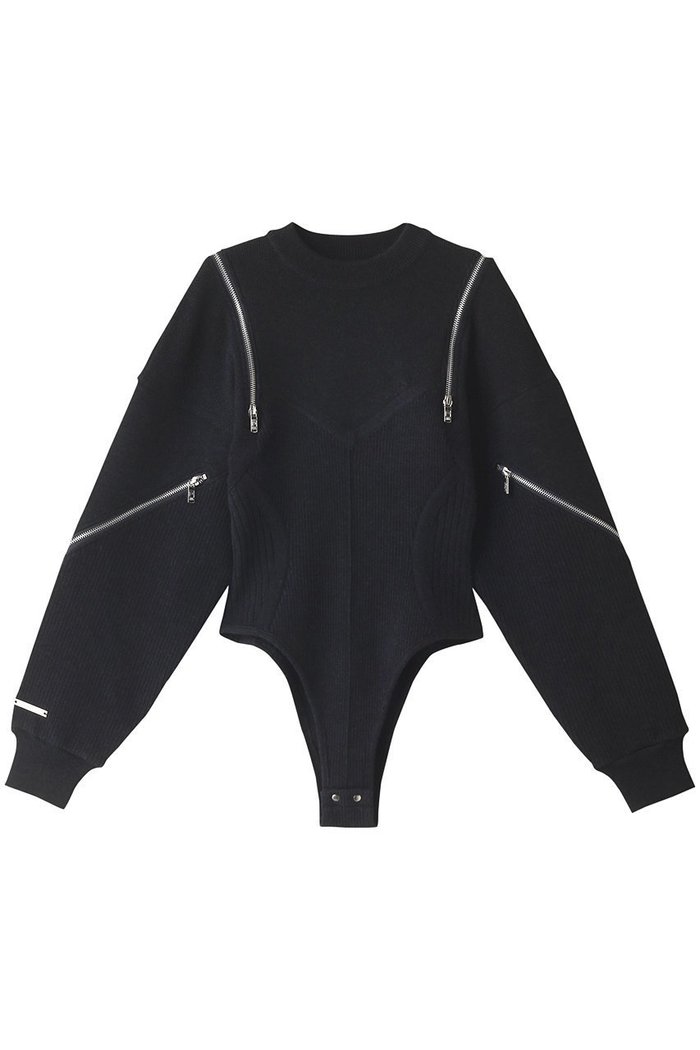 【プランク プロジェクト/PRANK PROJECT】のトロンプルイユジップニットボディスーツ / Trampe l oeil Zip Knit Bodysuit インテリア・キッズ・メンズ・レディースファッション・服の通販 founy(ファウニー) https://founy.com/ ファッション Fashion レディースファッション Fashion for Women トップス・カットソー Cut & Sew Tops ニット Knit Tops & Sweaters シャツ・ブラウス・オフィスカジュアル Elegant Blouses & Button-Ups ロングTシャツ・Tシャツ Longline T-Shirts & Tees カットソー・ベーシックTシャツ Cut-and-Sewn Tops / Stretch Tees & Basics シェイプ Shape, Slim Fit ジップ Zip, Zipper スリーブ Sleeve, Long Sleeve / Short Sleeve スーツ Suit, Formalwear デニム Denim, Jeans Material ロング Long, Long-Length エレガント 上品 Elegant 冬 Winter / This Winter |ID: prp329100003498764 ipo3291000000036988898