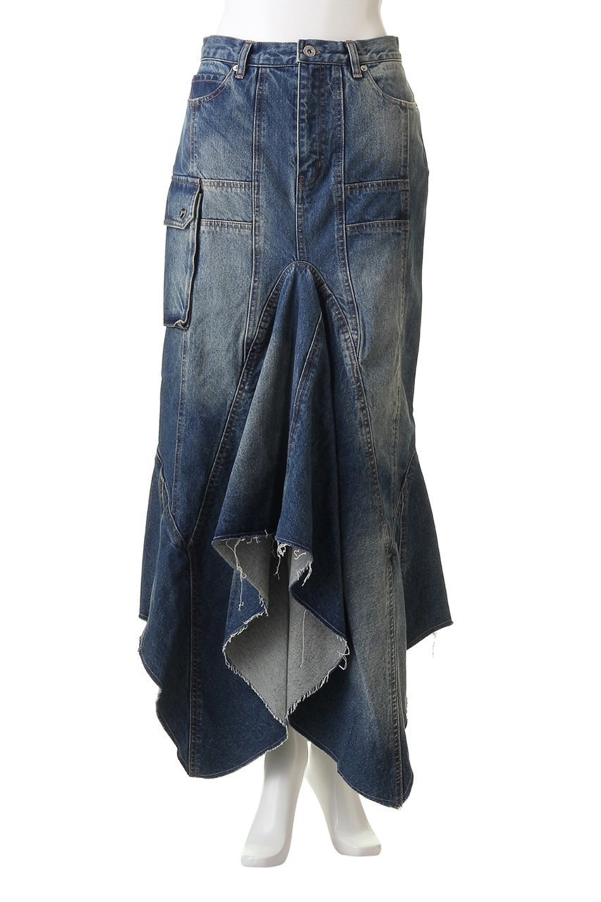 【プランク プロジェクト/PRANK PROJECT】のウェーブヘムデニムスカート / Wavy Hem Denim Skirt 人気、トレンドファッション・服の通販 founy(ファニー) 　ファッション　Fashion　レディースファッション　Fashion for Women　スカート　Skirts　デニムスカート・カジュアルスカート　Denim Skirts　ロングスカート　Long Skirts / Maxi & Midi Skirts　おすすめ　Recommended / Our Picks　デニム　Denim, Jeans Material　ロング　Long, Long-Length　ヴィンテージ　Vintage Style　other-2|ID: prp329100003498773 ipo3291000000032932588
