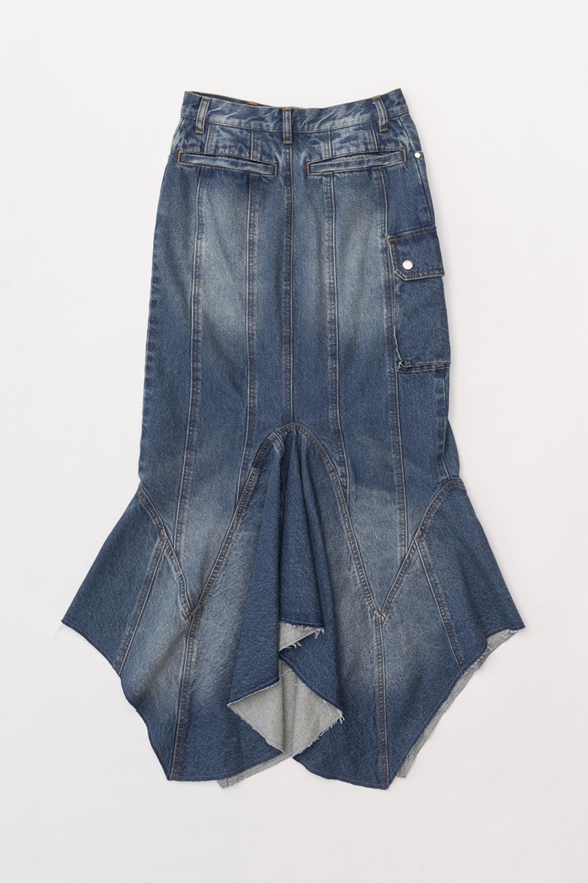 【プランク プロジェクト/PRANK PROJECT】のウェーブヘムデニムスカート / Wavy Hem Denim Skirt 人気、トレンドファッション・服の通販 founy(ファニー) 　ファッション　Fashion　レディースファッション　Fashion for Women　スカート　Skirts　デニムスカート・カジュアルスカート　Denim Skirts　ロングスカート　Long Skirts / Maxi & Midi Skirts　おすすめ　Recommended / Our Picks　デニム　Denim, Jeans Material　ロング　Long, Long-Length　ヴィンテージ　Vintage Style　other-6|ID: prp329100003498773 ipo3291000000035387964
