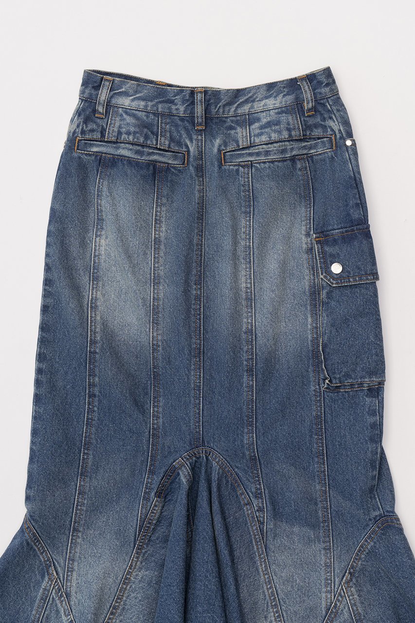 【プランク プロジェクト/PRANK PROJECT】のウェーブヘムデニムスカート / Wavy Hem Denim Skirt 人気、トレンドファッション・服の通販 founy(ファニー) 　ファッション　Fashion　レディースファッション　Fashion for Women　スカート　Skirts　デニムスカート・カジュアルスカート　Denim Skirts　ロングスカート　Long Skirts / Maxi & Midi Skirts　おすすめ　Recommended / Our Picks　デニム　Denim, Jeans Material　ロング　Long, Long-Length　ヴィンテージ　Vintage Style　other-7|ID: prp329100003498773 ipo3291000000035387966