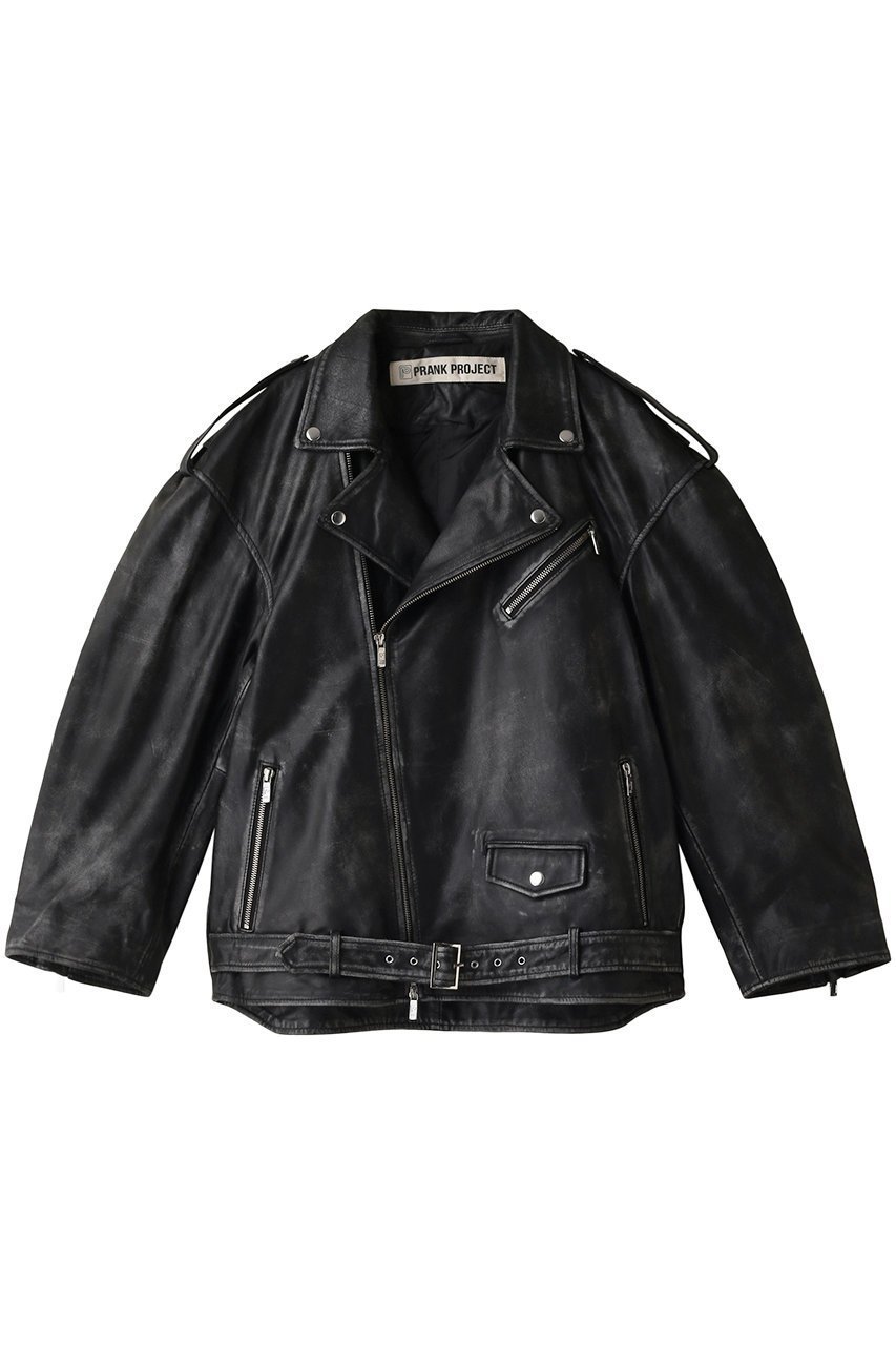 【プランク プロジェクト/PRANK PROJECT】のラブオフCOWクラッシュレザーライダースジャケット / Love Off COW Crushed Leather Riders Jacket インテリア・キッズ・メンズ・レディースファッション・服の通販 founy(ファウニー) 　ファッション　Fashion　レディースファッション　Fashion for Women　アウター　Coat / Outerwear Collection　レディースジャケット・軽アウター　Jackets　ライダースジャケット / レザースタイル　Riders Jackets & Biker Style　ジャケット　Jacket, Outerwear　ビンテージ　Vintage, Retro Style　ベーシック　Basic, Essential　ライダース　Riders　BLK(ブラック)|ID: prp329100003498779 ipo3291000000036797519
