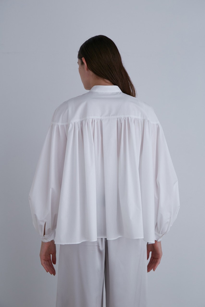 【ル フィル/LE PHIL】のショートタイプライターギャザーブラウス 人気、トレンドファッション・服の通販 founy(ファニー) 　ファッション　Fashion　レディースファッション　WOMEN　トップス・カットソー　Tops/Tshirt　シャツ/ブラウス　Shirts/Blouses　スリーブ　Sleeve　バランス　Balance　フォルム　Form　ブロード　Broad　ミックス　Mix　ロング　Long　ワイド　Wide　羽織　Haori　other-8|ID: prp329100003498808 ipo3291000000031328957