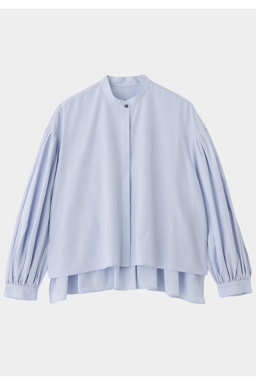 【ル フィル/LE PHIL】のショートタイプライターギャザーブラウス インテリア・キッズ・メンズ・レディースファッション・服の通販 founy(ファニー) 　ファッション　Fashion　レディースファッション　Fashion for Women　トップス・カットソー　Cut & Sew Tops　シャツ・ブラウス・オフィスカジュアル　Elegant Blouses & Button-Ups　スリーブ　Sleeve, Long Sleeve / Short Sleeve　フォルム　Silhouette, Form　ブロード　Broadcloth, Fine Cotton　ロング　Long, Long-Length　ワイド　Wide, Wide Fit　ブルー|ID: prp329100003498808 ipo3291000000036145343