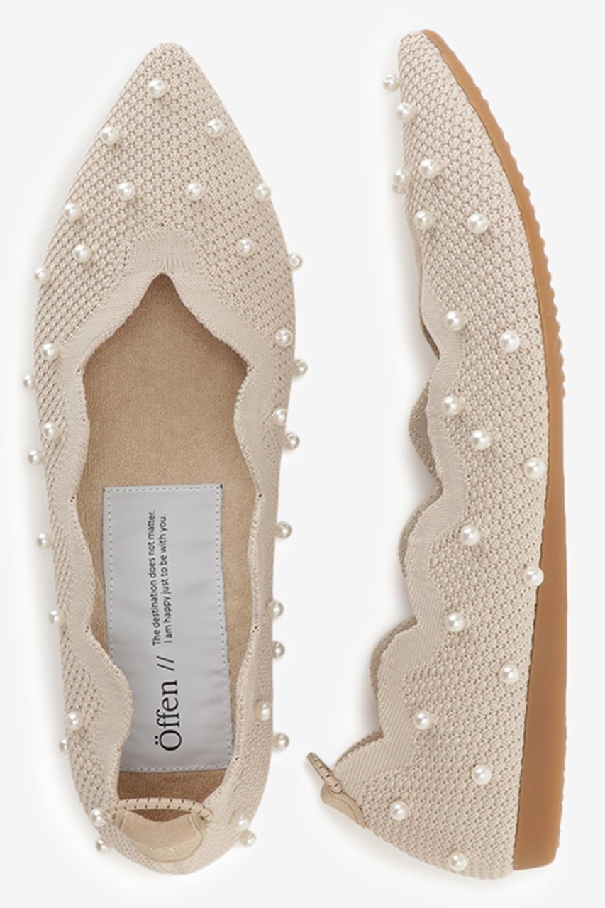 【オッフェン/Offen】のscallop pearls pattern インテリア・キッズ・メンズ・レディースファッション・服の通販 founy(ファニー) 　ファッション　Fashion　レディースファッション　Fashion for Women　おすすめ　Recommended / Our Picks　カッティング　Cutting Detail　クッション　Cushion, Throw Pillow　シューズ　Shoes, Footwear　スカラップ　Scallop, Scalloped Edge　パーティ　Party, Party Style　パール　Pearl, Pearl Accent　フラット　Flat, Flat Shoes　結婚式　Wedding　軽量　Lightweight, Ultra Light　BEIGE|ID: prp329100003510747 ipo3291000000032774286