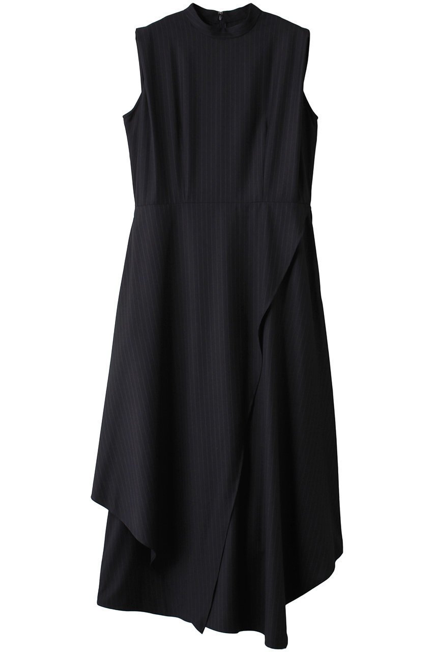 【リムアーク/RIM.ARK】のSquare tuck deformation OP/ワンピース インテリア・キッズ・メンズ・レディースファッション・服の通販 founy(ファニー) 　ファッション　Fashion　レディースファッション　Fashion for Women　ワンピース　Dresses　チュニック　Tunic Tops & Dresses　ストライプ　Stripe, Striped Pattern　ストレッチ　Stretch, Stretchy Fabric　チュニック　Tunic, Long Top　バランス　Balance, Style Balance　ロング　Long, Long-Length　無地　Plain, Solid Color　ネイビーストライプ|ID: prp329100003510759 ipo3291000000036795176