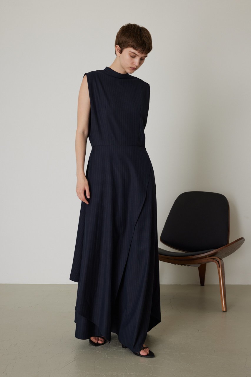 【リムアーク/RIM.ARK】のSquare tuck deformation OP/ワンピース 人気、トレンドファッション・服の通販 founy(ファニー) 　ファッション　Fashion　レディースファッション　Fashion for Women　ワンピース　Dresses　チュニック　Tunic Tops & Dresses　ストライプ　Stripe, Striped Pattern　ストレッチ　Stretch, Stretchy Fabric　チュニック　Tunic, Long Top　バランス　Balance, Style Balance　ロング　Long, Long-Length　無地　Plain, Solid Color　other-8|ID: prp329100003510759 ipo3291000000036795186