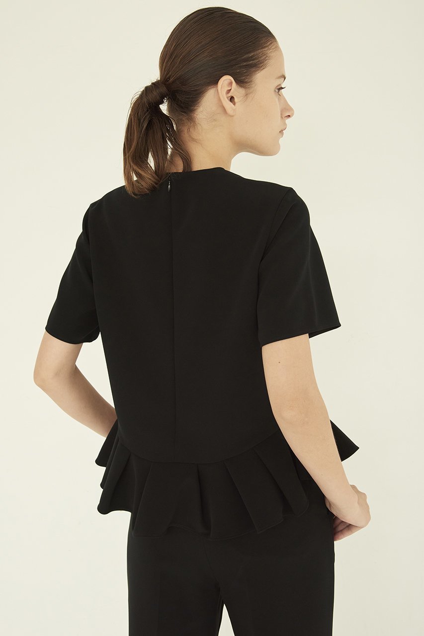 【エムダブリュー/MW】のストレッチ ペプラムタック ブラウス 人気、トレンドファッション・服の通販 founy(ファニー) 　ファッション　Fashion　レディースファッション　Fashion for Women　トップス・カットソー　Cut & Sew Tops　シャツ・ブラウス・オフィスカジュアル　Elegant Blouses & Button-Ups　ショート　Short, Short Length　ストレッチ　Stretch, Stretchy Fabric　スリーブ　Sleeve, Long Sleeve / Short Sleeve　パーティ　Party, Party Style　ペプラム　Peplum, Flared Hem　マニッシュ　Mannish, Boyish　other-7|ID: prp329100003515646 ipo3291000000032908244