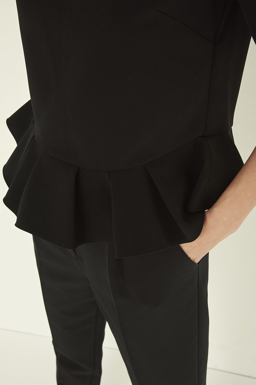 【エムダブリュー/MW】のストレッチ ペプラムタック ブラウス 人気、トレンドファッション・服の通販 founy(ファニー) 　ファッション　Fashion　レディースファッション　Fashion for Women　トップス・カットソー　Cut & Sew Tops　シャツ・ブラウス・オフィスカジュアル　Elegant Blouses & Button-Ups　ショート　Short, Short Length　ストレッチ　Stretch, Stretchy Fabric　スリーブ　Sleeve, Long Sleeve / Short Sleeve　パーティ　Party, Party Style　ペプラム　Peplum, Flared Hem　マニッシュ　Mannish, Boyish　other-8|ID: prp329100003515646 ipo3291000000032908245