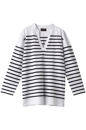 【エリオポール/heliopole】 【Le Minor】POLO カットソー人気、トレンドファッション・服の通販 founy(ファニー) ファッション Fashion レディースファッション Fashion for Women トップス・カットソー Cut & Sew Tops シャツ・ブラウス・オフィスカジュアル Elegant Blouses & Button-Ups ロングTシャツ・Tシャツ Longline T-Shirts & Tees カットソー・ベーシックTシャツ Cut-and-Sewn Tops / Stretch Tees & Basics カットソー Cut and Sewn Top スリーブ Sleeve, Long Sleeve / Short Sleeve パッチ Patch, Appliqué ボーダー Border, Stripe ロング Long, Long-Length |ID:prp329100003515674