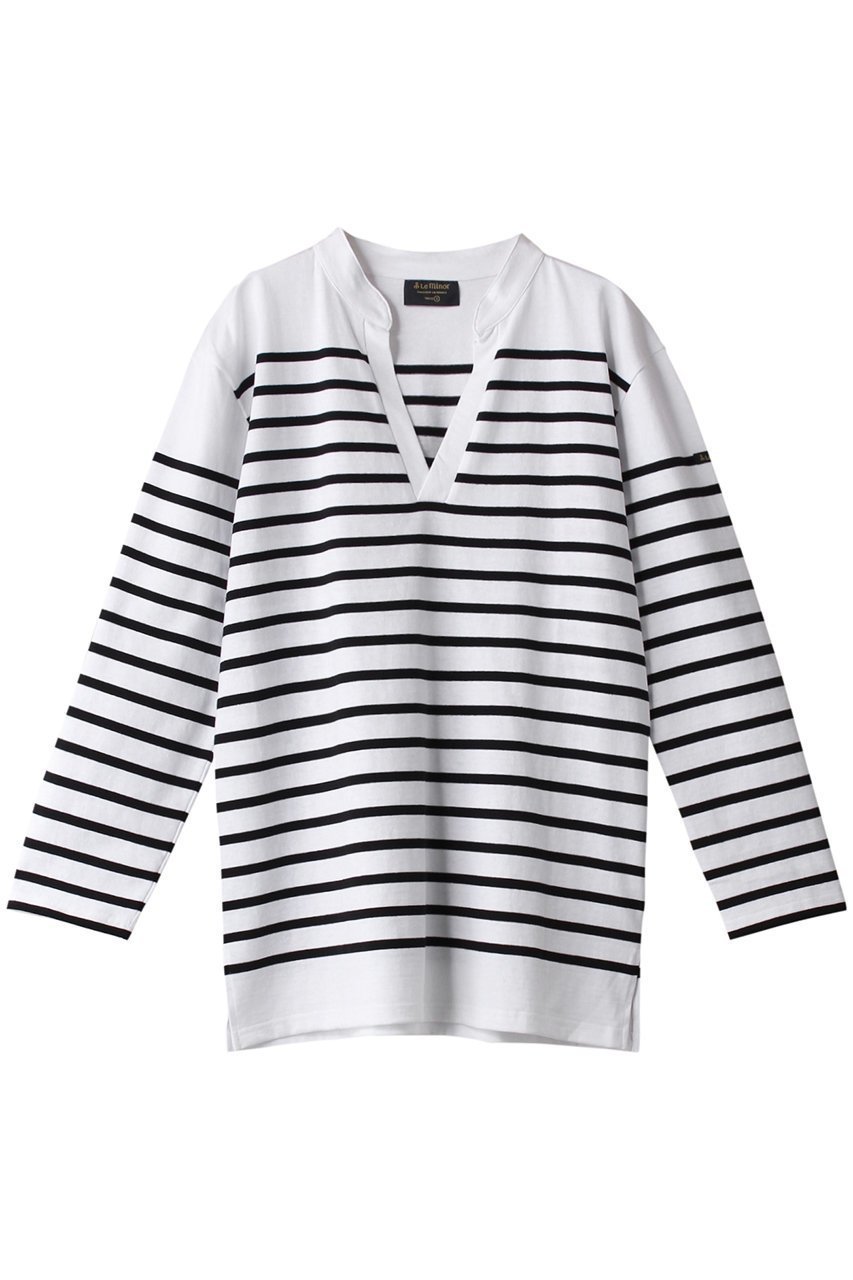 【エリオポール/heliopole】の【Le Minor】POLO カットソー 人気、トレンドファッション・服の通販 founy(ファニー) 　ファッション　Fashion　レディースファッション　Fashion for Women　トップス・カットソー　Cut & Sew Tops　シャツ・ブラウス・オフィスカジュアル　Elegant Blouses & Button-Ups　ロングTシャツ・Tシャツ　Longline T-Shirts & Tees　カットソー・ベーシックTシャツ　Cut-and-Sewn Tops / Stretch Tees & Basics　カットソー　Cut and Sewn Top　スリーブ　Sleeve, Long Sleeve / Short Sleeve　パッチ　Patch, Appliqué　ボーダー　Border, Stripe　ロング　Long, Long-Length　 other-1|ID: prp329100003515674 ipo3291000000035532443