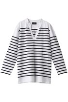 【エリオポール/heliopole】の【Le Minor】POLO カットソー 人気、トレンドファッション・服の通販 founy(ファニー) ファッション Fashion レディースファッション Fashion for Women トップス・カットソー Cut & Sew Tops シャツ・ブラウス・オフィスカジュアル Elegant Blouses & Button-Ups ロングTシャツ・Tシャツ Longline T-Shirts & Tees カットソー・ベーシックTシャツ Cut-and-Sewn Tops / Stretch Tees & Basics カットソー Cut and Sewn Top スリーブ Sleeve, Long Sleeve / Short Sleeve パッチ Patch, Appliqué ボーダー Border, Stripe ロング Long, Long-Length thumbnail ホワイト|ID: prp329100003515674 ipo3291000000035532445