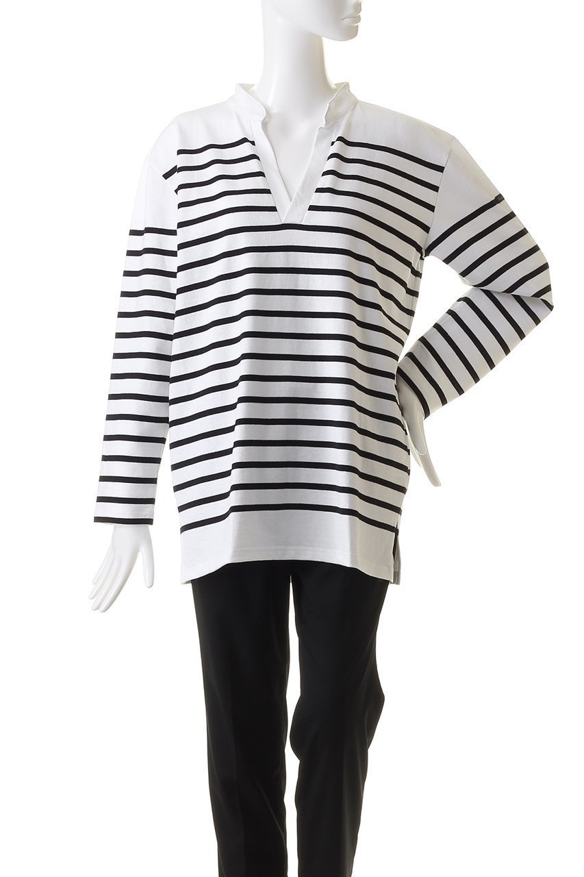 【エリオポール/heliopole】の【Le Minor】POLO カットソー 人気、トレンドファッション・服の通販 founy(ファニー) 　ファッション　Fashion　レディースファッション　Fashion for Women　トップス・カットソー　Cut & Sew Tops　シャツ・ブラウス・オフィスカジュアル　Elegant Blouses & Button-Ups　ロングTシャツ・Tシャツ　Longline T-Shirts & Tees　カットソー・ベーシックTシャツ　Cut-and-Sewn Tops / Stretch Tees & Basics　カットソー　Cut and Sewn Top　スリーブ　Sleeve, Long Sleeve / Short Sleeve　パッチ　Patch, Appliqué　ボーダー　Border, Stripe　ロング　Long, Long-Length　other-2|ID: prp329100003515674 ipo3291000000035936116