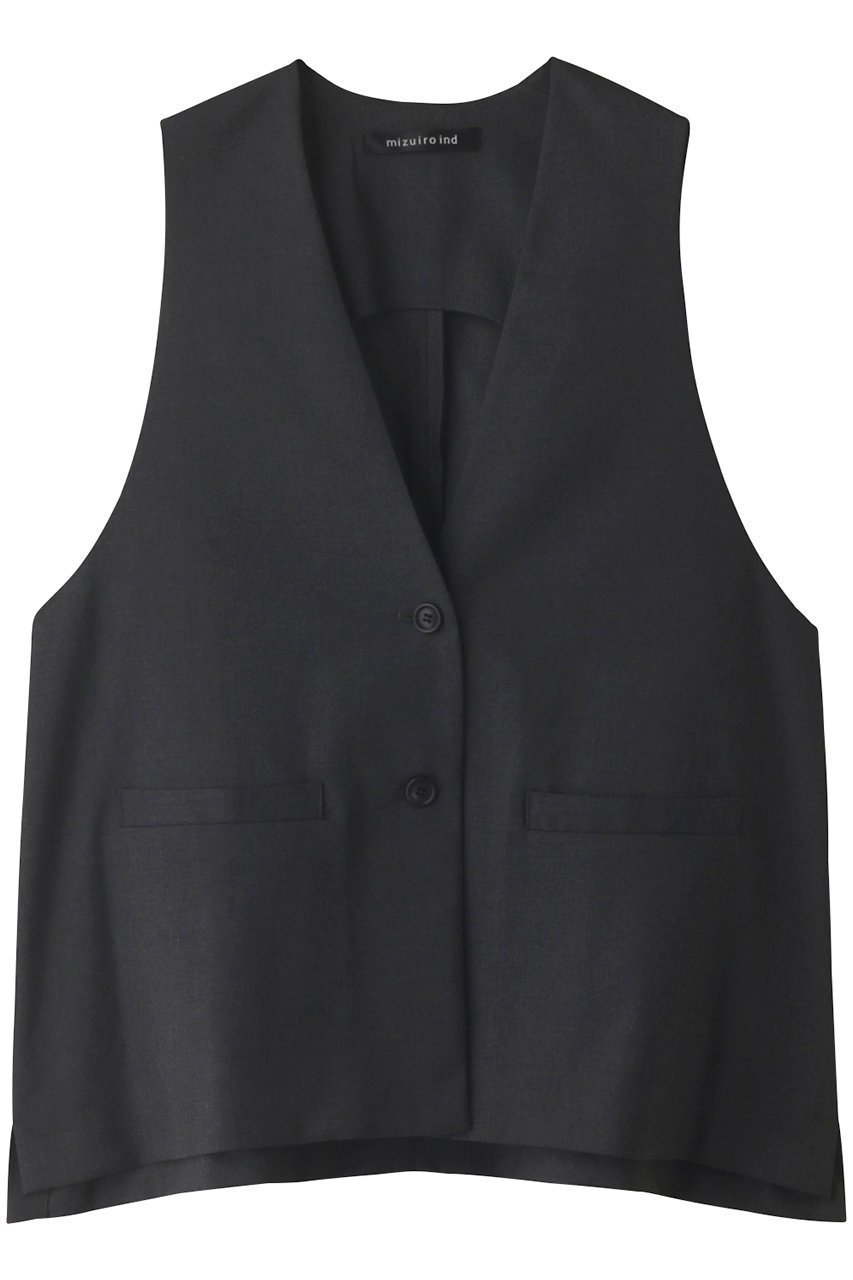 【ミズイロ インド/mizuiro ind】のdeep V neck wide vest ベスト インテリア・キッズ・メンズ・レディースファッション・服の通販 founy(ファニー) 　ファッション　Fashion　レディースファッション　WOMEN　アウター　Coat Outerwear　ジャケット　Jackets　シンプル　Simple　ジャケット　Jacket　トレンド　Trend　ベスト　Vest　エレガント 上品　Elegant　c.gray|ID: prp329100003522191 ipo3291000000029958374