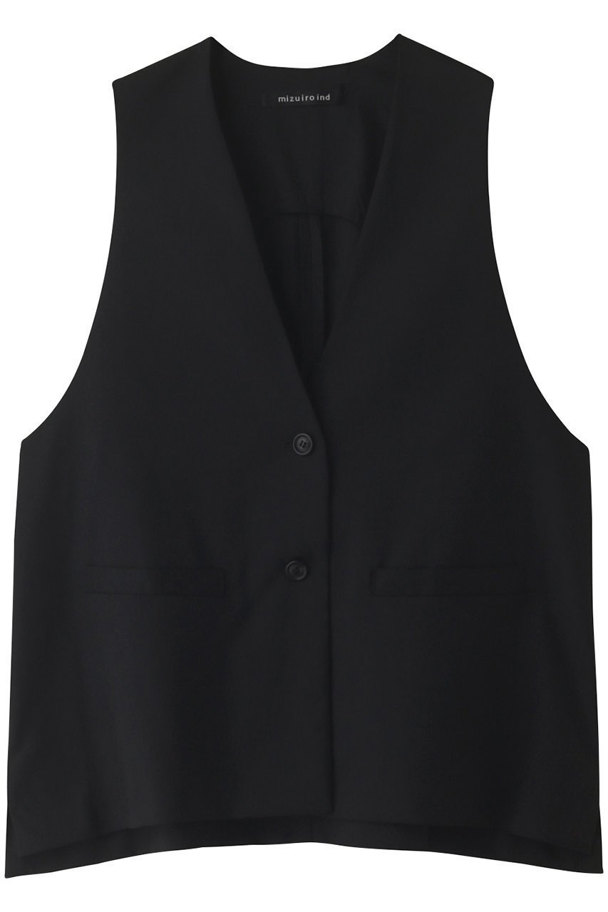 【ミズイロ インド/mizuiro ind】のdeep V neck wide vest ベスト インテリア・キッズ・メンズ・レディースファッション・服の通販 founy(ファニー) 　ファッション　Fashion　レディースファッション　WOMEN　アウター　Coat Outerwear　ジャケット　Jackets　シンプル　Simple　ジャケット　Jacket　トレンド　Trend　ベスト　Vest　エレガント 上品　Elegant　black|ID: prp329100003522191 ipo3291000000029958375