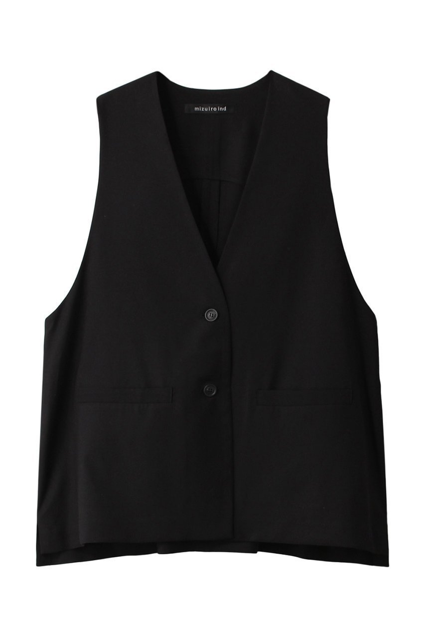 【ミズイロ インド/mizuiro ind】のdeep V neck wide vest ベスト インテリア・キッズ・メンズ・レディースファッション・服の通販 founy(ファニー) 　ファッション　Fashion　レディースファッション　WOMEN　アウター　Coat Outerwear　ジャケット　Jackets　シンプル　Simple　ジャケット　Jacket　トレンド　Trend　ベスト　Vest　エレガント 上品　Elegant　blackA|ID: prp329100003522191 ipo3291000000029958377