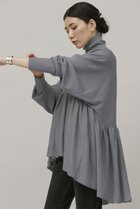 【カレンソロジー/Curensology】のハイネックギャザーニットプルオーバー 人気、トレンドファッション・服の通販 founy(ファニー) ファッション Fashion レディースファッション WOMEN トップス・カットソー Tops/Tshirt ニット Knit Tops プルオーバー Pullover なめらか Smooth ギャザー Gather デニム Denim ハイネック High Neck バランス Balance フレア Flare ワイド Wide 冬 Winter thumbnail トップグレー|ID: prp329100003524214 ipo3291000000030879273