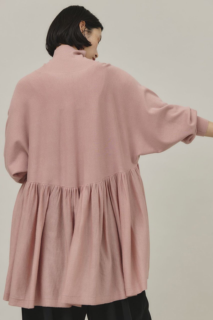 【カレンソロジー/Curensology】のハイネックギャザーニットプルオーバー 人気、トレンドファッション・服の通販 founy(ファニー) 　ファッション　Fashion　レディースファッション　WOMEN　トップス・カットソー　Tops/Tshirt　ニット　Knit Tops　プルオーバー　Pullover　なめらか　Smooth　ギャザー　Gather　デニム　Denim　ハイネック　High Neck　バランス　Balance　フレア　Flare　ワイド　Wide　冬　Winter　other-3|ID: prp329100003524214 ipo3291000000031415790