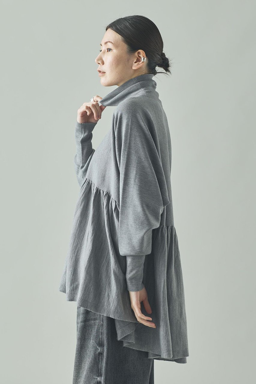 【カレンソロジー/Curensology】のハイネックギャザーニットプルオーバー 人気、トレンドファッション・服の通販 founy(ファニー) 　ファッション　Fashion　レディースファッション　Fashion for Women　トップス・カットソー　Cut & Sew Tops　ニット　Knit Tops & Sweaters　カジュアルプルオーバー・ニットトップス　Pullovers & Knit Tops / Casual Pullovers　なめらか　Smooth, Silky Texture　ギャザー　Gathered, Ruffled　ハイネック　High Neck, Mock Neck　フレア　Flare, Flared　冬　Winter / This Winter　other-3|ID: prp329100003524214 ipo3291000000035600047