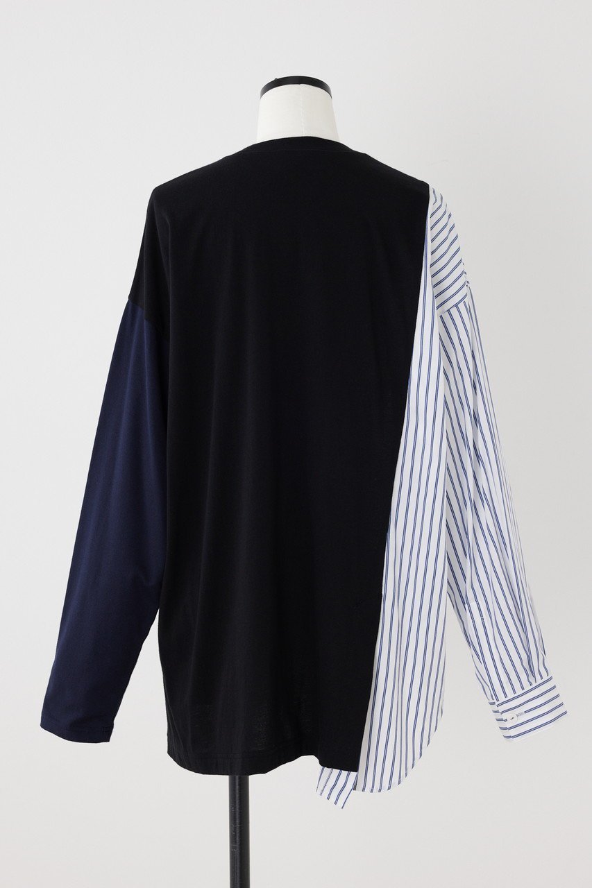【ナゴンスタンス/nagonstans】のソフト天竺 アシンメMIX P.O/プルオーバー 人気、トレンドファッション・服の通販 founy(ファニー) 　ファッション　Fashion　レディースファッション　WOMEN　トップス・カットソー　Tops/Tshirt　シャツ/ブラウス　Shirts/Blouses　ロング / Tシャツ　T-Shirts　プルオーバー　Pullover　カットソー　Cut and Sewn　アシンメトリー　Asymmetry　スリーブ　Sleeve　ロング　Long　other-3|ID: prp329100003526843 ipo3291000000031400686