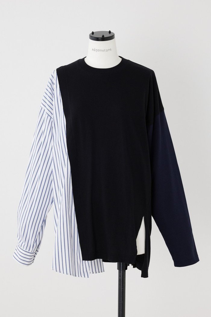 【ナゴンスタンス/nagonstans】のソフト天竺 アシンメMIX P.O/プルオーバー インテリア・キッズ・メンズ・レディースファッション・服の通販 founy(ファニー) https://founy.com/ ファッション Fashion レディースファッション Fashion for Women トップス・カットソー Cut & Sew Tops シャツ・ブラウス・オフィスカジュアル Elegant Blouses & Button-Ups ロングTシャツ・Tシャツ Longline T-Shirts & Tees カジュアルプルオーバー・ニットトップス Pullovers & Knit Tops / Casual Pullovers カットソー・ベーシックTシャツ Cut-and-Sewn Tops / Stretch Tees & Basics アシンメトリー Asymmetrical Style スリーブ Sleeve, Long Sleeve / Short Sleeve ロング Long, Long-Length |ID: prp329100003526843 ipo3291000000035935984