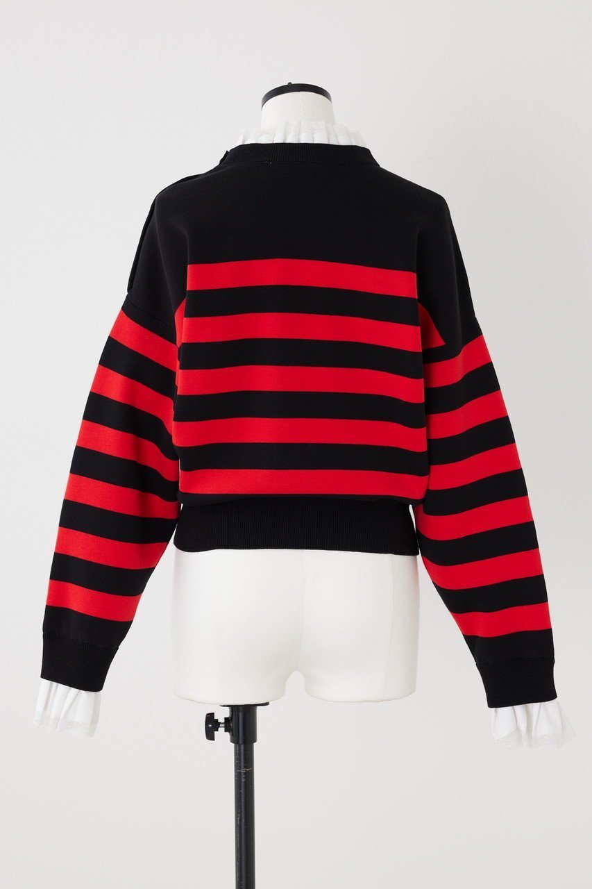 【ナゴンスタンス/nagonstans】のフリルボーダーP.O/プルオーバー 人気、トレンドファッション・服の通販 founy(ファニー) 　ファッション　Fashion　レディースファッション　WOMEN　トップス・カットソー　Tops/Tshirt　シャツ/ブラウス　Shirts/Blouses　ロング / Tシャツ　T-Shirts　プルオーバー　Pullover　カットソー　Cut and Sewn　スリーブ　Sleeve　ドッキング　Docking　フェミニン　Feminine　フリル　Frills　ボーダー　Border　レース　Race　ロング　Long　エレガント 上品　Elegant　other-3|ID: prp329100003526846 ipo3291000000031400708
