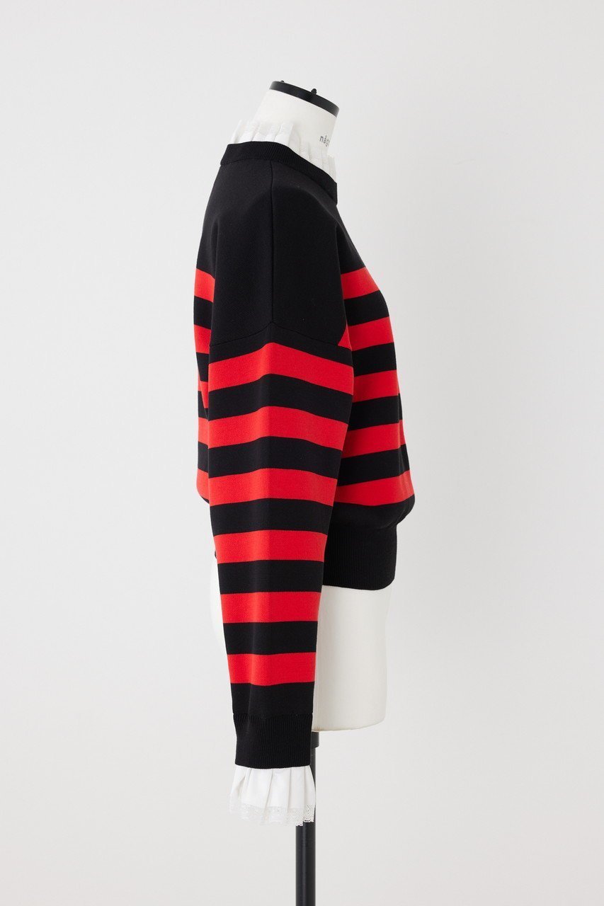 【ナゴンスタンス/nagonstans】のフリルボーダーP.O/プルオーバー 人気、トレンドファッション・服の通販 founy(ファニー) 　ファッション　Fashion　レディースファッション　WOMEN　トップス・カットソー　Tops/Tshirt　シャツ/ブラウス　Shirts/Blouses　ロング / Tシャツ　T-Shirts　プルオーバー　Pullover　カットソー　Cut and Sewn　スリーブ　Sleeve　ドッキング　Docking　フェミニン　Feminine　フリル　Frills　ボーダー　Border　レース　Race　ロング　Long　エレガント 上品　Elegant　other-4|ID: prp329100003526846 ipo3291000000031400710
