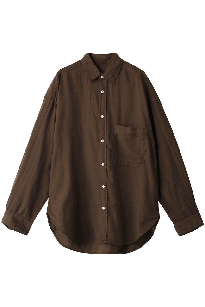 【ヤヌーク/YANUK】のオーバーサイズ シャツ インテリア・キッズ・メンズ・レディースファッション・服の通販 founy(ファニー) 　ファッション　Fashion　レディースファッション　Fashion for Women　トップス・カットソー　Cut & Sew Tops　シャツ・ブラウス・オフィスカジュアル　Elegant Blouses & Button-Ups　スリーブ　Sleeve, Long Sleeve / Short Sleeve　ロング　Long, Long-Length　定番　Standard, Basic Item　ブラウン|ID: prp329100003529553 ipo3291000000035489343