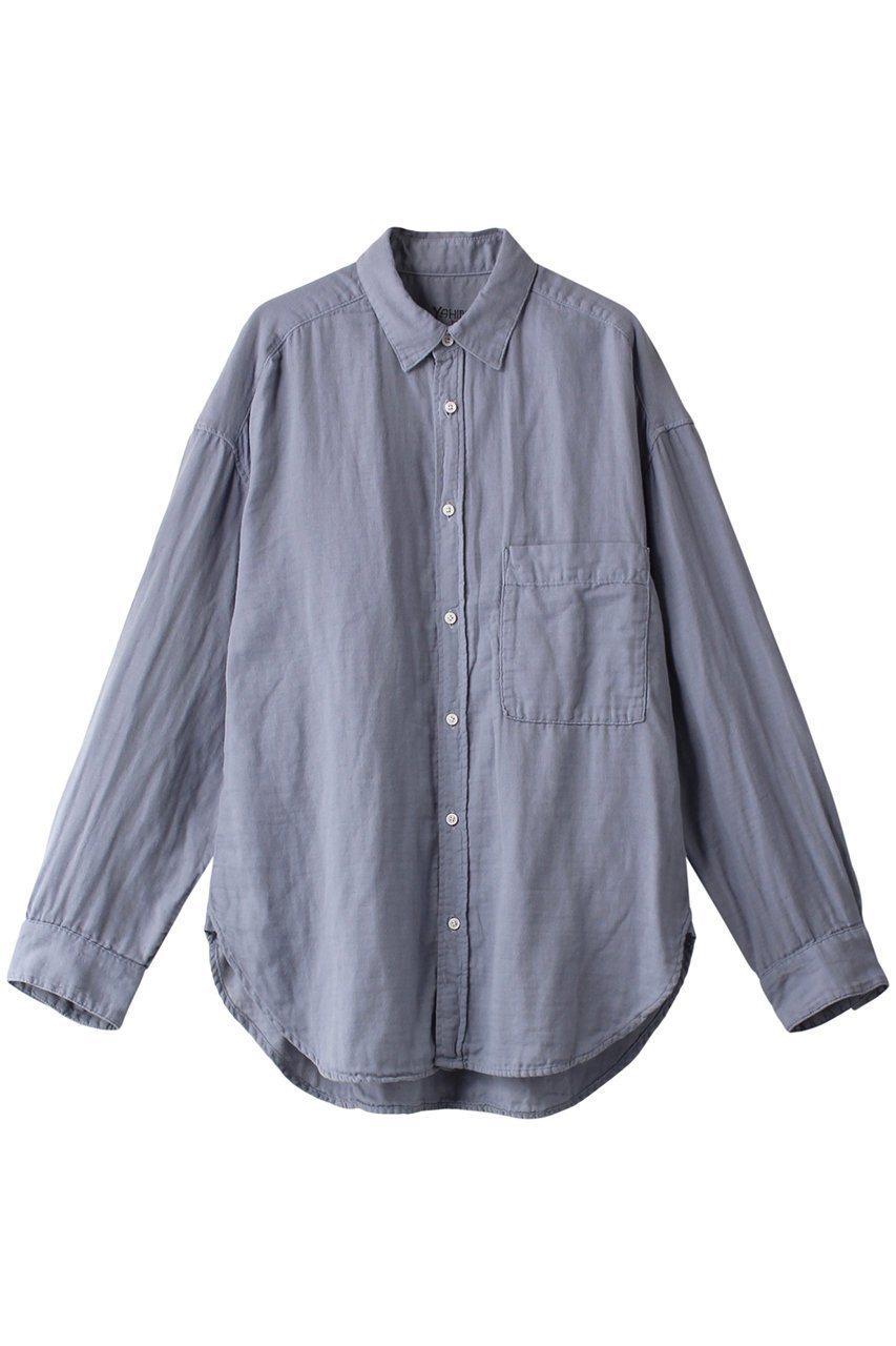 【ヤヌーク/YANUK】のオーバーサイズ シャツ インテリア・キッズ・メンズ・レディースファッション・服の通販 founy(ファウニー) 　ファッション　Fashion　レディースファッション　Fashion for Women　トップス・カットソー　Cut & Sew Tops　シャツ・ブラウス・オフィスカジュアル　Elegant Blouses & Button-Ups　スリーブ　Sleeve, Long Sleeve / Short Sleeve　ロング　Long, Long-Length　定番　Standard, Basic Item　アッシュブルー|ID: prp329100003529553 ipo3291000000036878201
