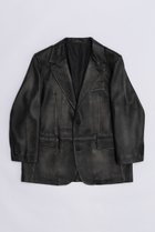 【プランク プロジェクト/PRANK PROJECT】のラブオフSHEEPレザーテーラードジャケット / Rub Off SHEEP Leather Tailored Jacket BLK(ブラック)|ID:prp329100003534076