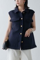 【ガリャルダガランテ/GALLARDAGALANTE】のロービングベスト 人気、トレンドファッション・服の通販 founy(ファニー) ファッション Fashion レディースファッション WOMEN アウター Coat Outerwear ジャケット Jackets インナー ジャケット ツイード フリンジ フロント ベスト ポケット エレガント 上品 thumbnail ネイビー|ID: prp329100003535351 ipo3291000000023317761