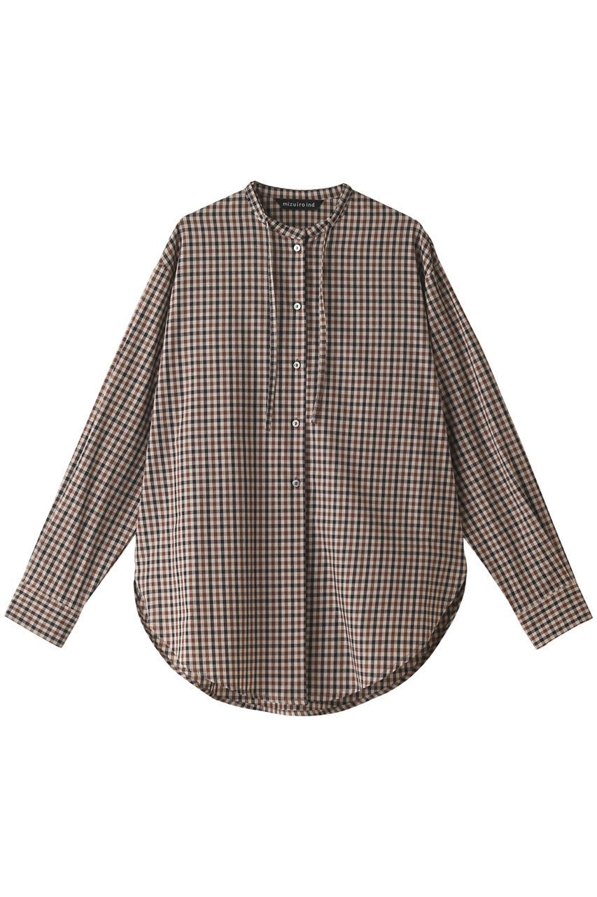 【ミズイロ インド/mizuiro ind】のcheck ribbon tie shirt tunic チュニック インテリア・キッズ・メンズ・レディースファッション・服の通販 founy(ファニー) 　ファッション　Fashion　レディースファッション　WOMEN　ワンピース　Dress　チュニック　Tunic　おすすめ　Recommend　チェック　Check　チュニック　Tunic　ベスト　Vest　リボン　Ribbon　エレガント 上品　Elegant　人気　Popularity　無地　Plain Color　ベージュチェックA|ID: prp329100003536821 ipo3291000000029958359