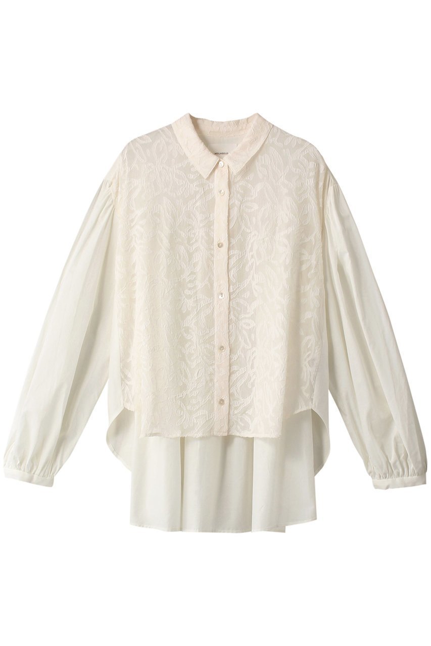 【ミディウミソリッド/MIDIUMISOLID】のlace switching back gather shirt シャツ 人気、トレンドファッション・服の通販 founy(ファニー) 　ファッション　Fashion　レディースファッション　WOMEN　トップス・カットソー　Tops/Tshirt　シャツ/ブラウス　Shirts/Blouses　スリーブ　Sleeve　レース　Race　ロング　Long　エレガント 上品　Elegant　 other-1|ID: prp329100003538316 ipo3291000000026949715