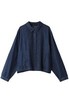 【ミズイロ インド/mizuiro ind】のdenim pin tucked short shirt シャツ navy|ID:prp329100003538390