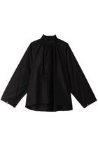 【ミズイロ インド/mizuiro ind】のstand collar gather shirt シャツ black|ID:prp329100003538395