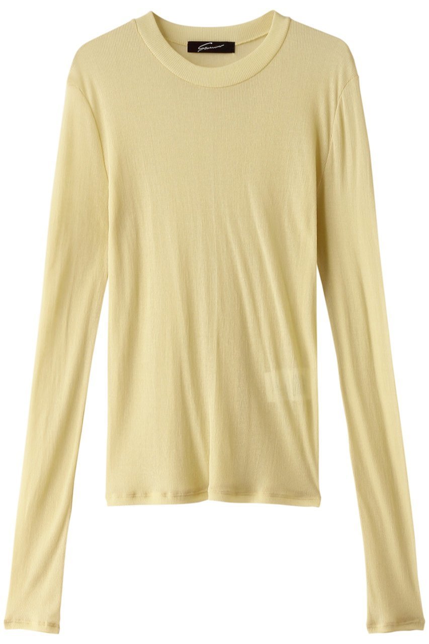 【スタニングルアー/STUNNING LURE】のシアーテレコロングTシャツ インテリア・キッズ・メンズ・レディースファッション・服の通販 founy(ファニー) 　ファッション　Fashion　レディースファッション　Fashion for Women　トップス・カットソー　Cut & Sew Tops　シャツ・ブラウス・オフィスカジュアル　Elegant Blouses & Button-Ups　ロングTシャツ・Tシャツ　Longline T-Shirts & Tees　カットソー・ベーシックTシャツ　Cut-and-Sewn Tops / Stretch Tees & Basics　シアー　Sheer, See-Through　スリーブ　Sleeve, Long Sleeve / Short Sleeve　ロング　Long, Long-Length　ライトイエロー|ID: prp329100003538404 ipo3291000000032899352