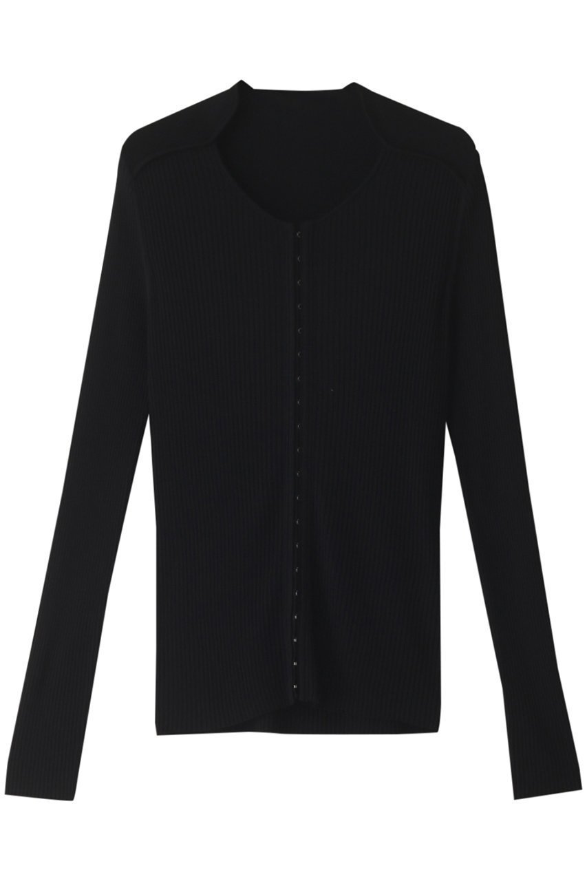 【リムアーク/RIM.ARK】のNeck design slim knit CD/ニットカーディガン インテリア・キッズ・メンズ・レディースファッション・服の通販 founy(ファニー) ファッション Fashion レディースファッション Fashion for Women トップス・カットソー Cut & Sew Tops ニット Knit Tops & Sweaters カーディガン・羽織り Layered Style Cardigans インナー Innerwear カーディガン Cardigan, Knitwear バランス Balance, Style Balance フォルム Silhouette, Form ブラック|ID: prp329100003538414 ipo3291000000032962406