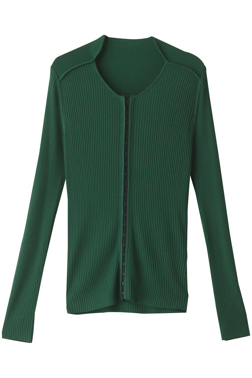 【リムアーク/RIM.ARK】のNeck design slim knit CD/ニットカーディガン インテリア・キッズ・メンズ・レディースファッション・服の通販 founy(ファニー) ファッション Fashion レディースファッション Fashion for Women トップス・カットソー Cut & Sew Tops ニット Knit Tops & Sweaters カーディガン・羽織り Layered Style Cardigans インナー Innerwear カーディガン Cardigan, Knitwear バランス Balance, Style Balance フォルム Silhouette, Form グリーン|ID: prp329100003538414 ipo3291000000032962412