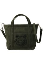 【メゾン キツネ/MAISON KITSUNE】の【UNISEX】FOX HEAD ミニトートバッグ レンジャーグリーン|ID:prp329100003541796