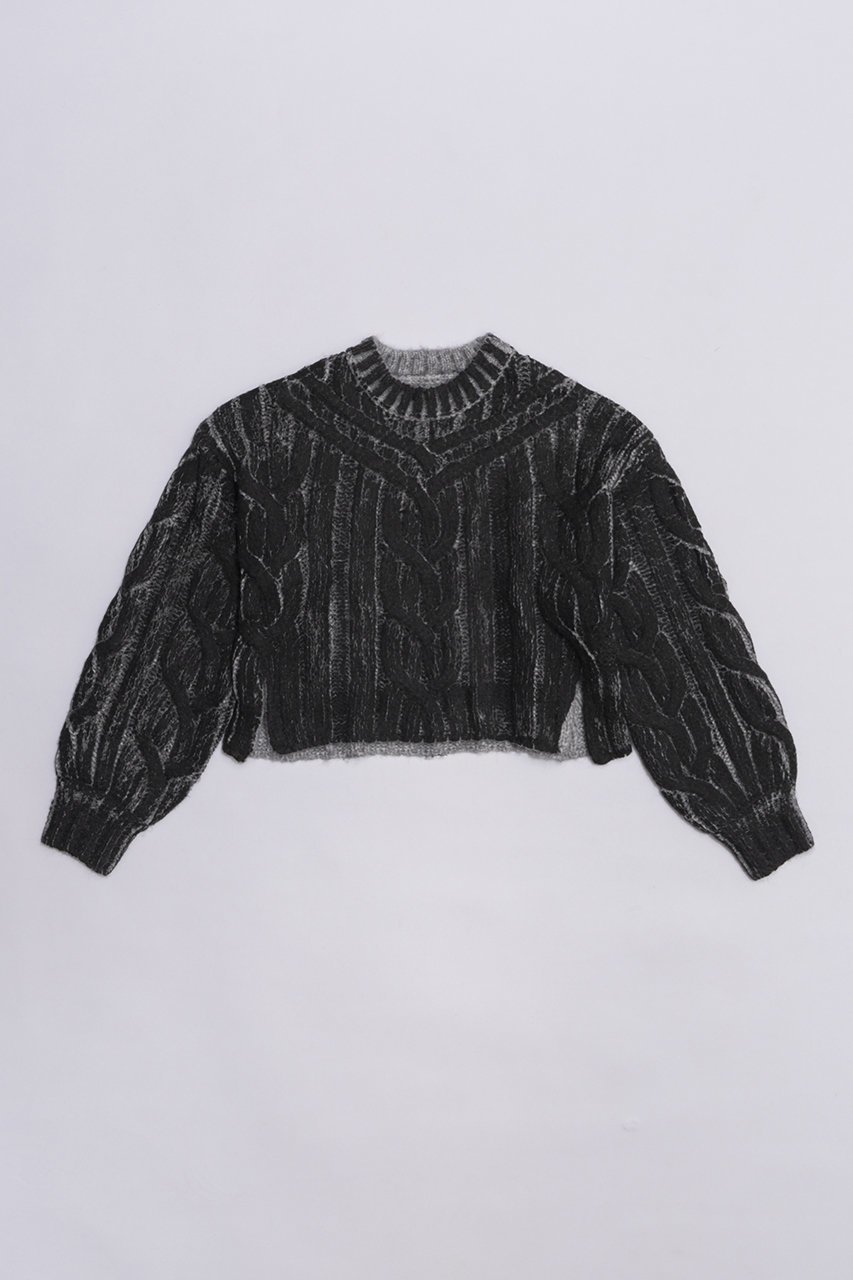 【プランク プロジェクト/PRANK PROJECT】のケーブルベイントニットプルオーバー / Cable Painted Knit Pullover 人気、トレンドファッション・服の通販 founy(ファニー) 　ファッション　Fashion　レディースファッション　WOMEN　トップス・カットソー　Tops/Tshirt　ニット　Knit Tops　プルオーバー　Pullover　ウォーム　クロップド　ボトム　 other-1|ID: prp329100003541818 ipo3291000000023371699