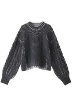 【プランク プロジェクト/PRANK PROJECT】のケーブルベイントニットプルオーバー / Cable Painted Knit Pullover BLK(ブラック)|ID: prp329100003541818 ipo3291000000029771435