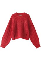 【プランク プロジェクト/PRANK PROJECT】のケーブルベイントニットプルオーバー / Cable Painted Knit Pullover RED(レッド)|ID: prp329100003541818 ipo3291000000029771436