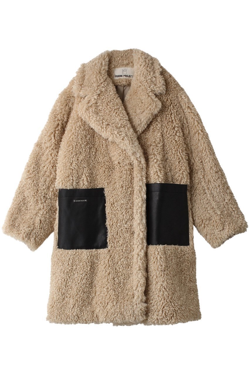 【プランク プロジェクト/PRANK PROJECT】のシープファーコート / Sheep Fur Coat インテリア・キッズ・メンズ・レディースファッション・服の通販 founy(ファニー) 　ファッション　Fashion　レディースファッション　WOMEN　アウター　Coat Outerwear　コート　Coats　フェイクレザー　Faux Leather　ロング　Long　BGE(ベージュ)|ID: prp329100003541827 ipo3291000000029771564