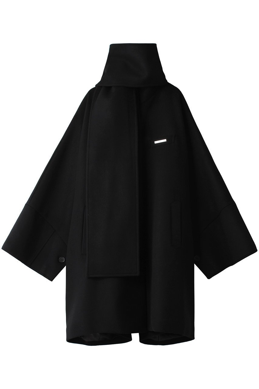 【プランク プロジェクト/PRANK PROJECT】のスーパー140ウールポンチョコート / Super 140 Wool Poncho Coat インテリア・キッズ・メンズ・レディースファッション・服の通販 founy(ファニー) 　ファッション　Fashion　レディースファッション　Fashion for Women　アウター　Coat / Outerwear Collection　コート・ロングコート・ピーコート　Long Coats, Peacoats & More　ポンチョ・ケープコート　Ponchos & Capes　ショート　Short, Short Length　スタンド　Stand Collar, Upright Stand　ビッグ　Big, Oversized　ポケット　Pocket, Pocket Detail　マフラー　Scarf, Muffler　ロング　Long, Long-Length　防寒　Cold Protection, Winter-Ready　BLK(ブラック)|ID: prp329100003541828 ipo3291000000032914428