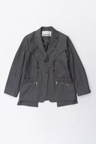 【プランク プロジェクト/PRANK PROJECT】のカットアウトナロージャケット / Cut-out Narrow Jacket 人気、トレンドファッション・服の通販 founy(ファニー) ファッション Fashion レディースファッション WOMEN アウター Coat Outerwear ジャケット Jackets おすすめ Recommend ジャケット Jacket ストライプ Stripe thumbnail GRY(グレー)|ID: prp329100003541831 ipo3291000000023371747