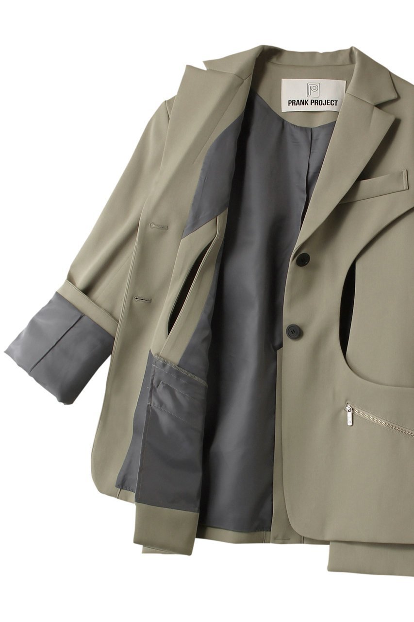 【プランク プロジェクト/PRANK PROJECT】のカットアウトナロージャケット / Cut-out Narrow Jacket 人気、トレンドファッション・服の通販 founy(ファニー) 　ファッション　Fashion　レディースファッション　Fashion for Women　アウター　Coat / Outerwear Collection　レディースジャケット・軽アウター　Jackets　おすすめ　Recommended / Our Picks　ジャケット　Jacket, Outerwear　ストライプ　Stripe, Striped Pattern　other-6|ID: prp329100003541831 ipo3291000000032966703
