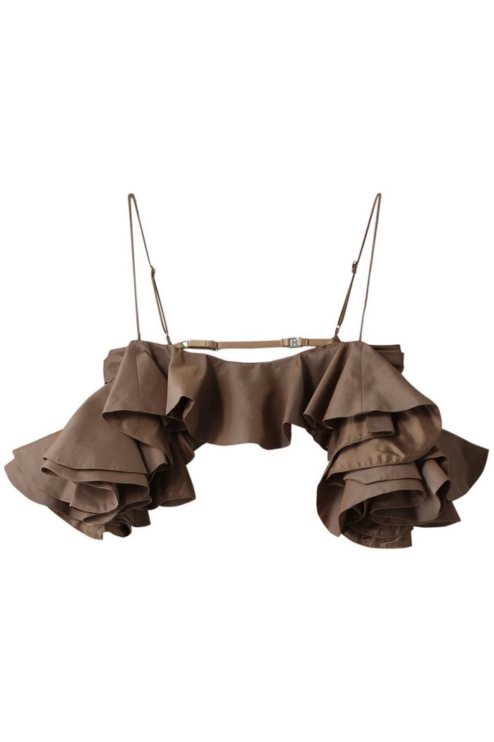 【プランク プロジェクト/PRANK PROJECT】のマルチファブリックランダムラッフルトップ / Multi Fabric Random Raffle Top インテリア・キッズ・メンズ・レディースファッション・服の通販 founy(ファニー) https://founy.com/ ファッション Fashion レディースファッション Fashion for Women トップス・カットソー Cut & Sew Tops キャミソール&ノースリーブ Camisoles & Sleeveless Tops シャツ・ブラウス・オフィスカジュアル Elegant Blouses & Button-Ups シャンブレー Chambray, Denim-Like Fabric ノースリーブ Sleeveless, No-Sleeve フィット Fit, Slim Fit フロント Front, Front Design ラッフル Ruffle, Frill ラップ Wrap, Wrap Design エレガント 上品 Elegant |ID: prp329100003541833 ipo3291000000036725779